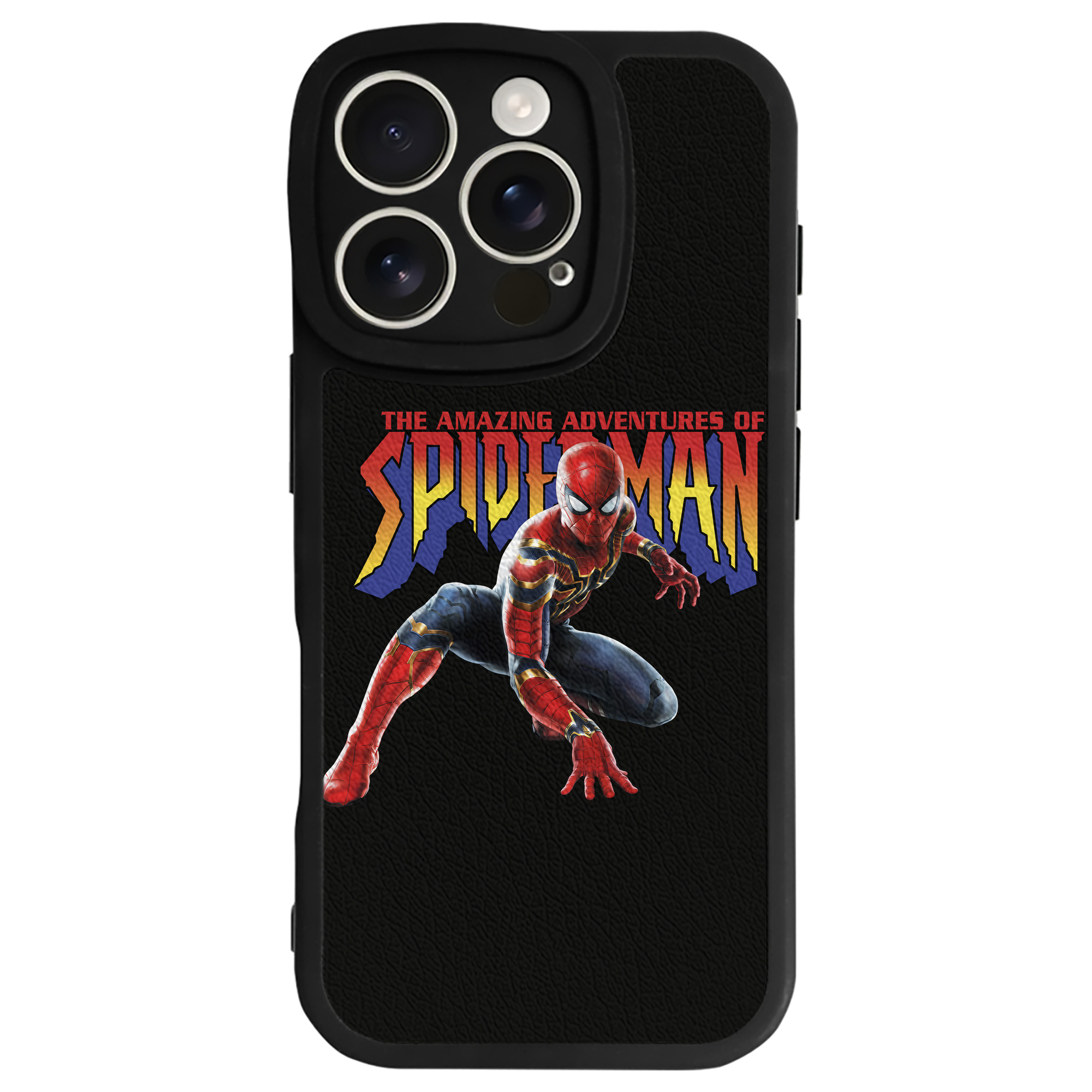 （画像用） Spider Man スパイダーマン 【iPhone 16シリーズ対応】シリコンスマホケース（レザー調） 材質：シリコン